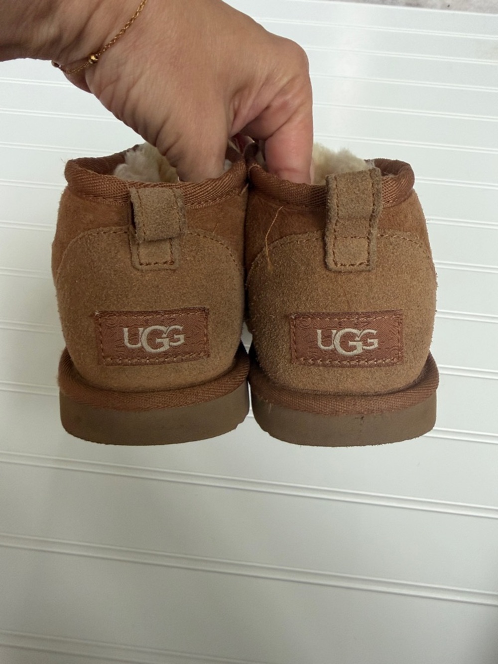 UGG Mini Boot in Chestnut Brown with Shearling - Picture 6 of 11